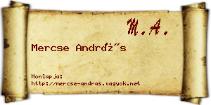 Mercse András névjegykártya